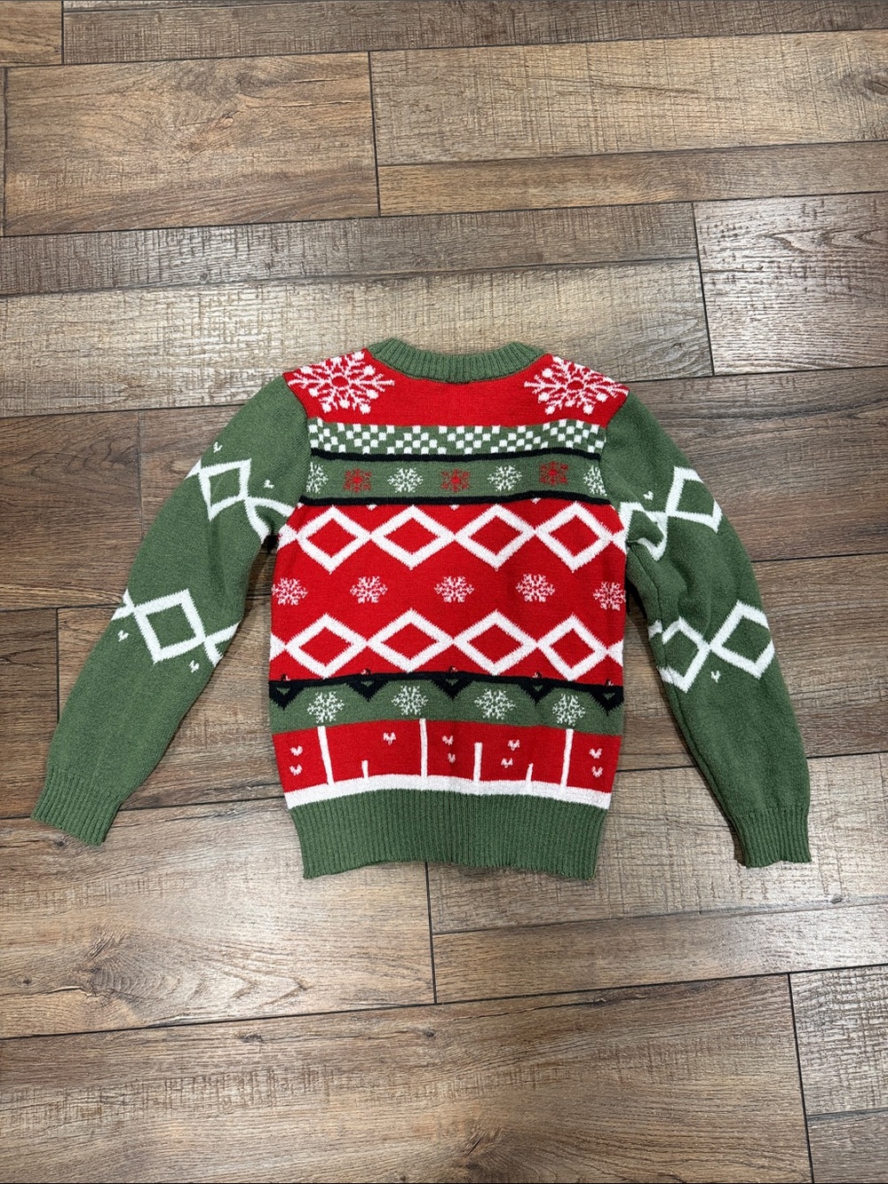 Kids Grinch Holiday Knit Sweater - Green & Red - Picture 2 of 2